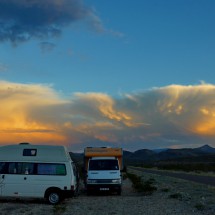 Two German campers few kilometers east of Big Bend's eastern entrance